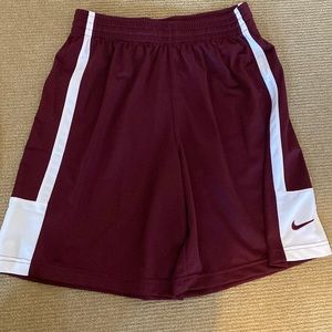 Womens Maroon and White Nike Shorts Size MEDIUM